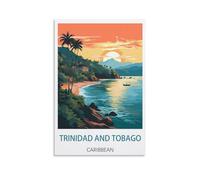 LOSNABO Poster de voyage vintage Trinité-et-Tobago Caraïbes 30 x 45 cm Impression sur toile moderne Décoration d'intérieur et chambre à coucher