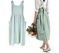 losofar Tablier de jardinage en coton pour femme et fille, vert, 32.3" x 41.3"