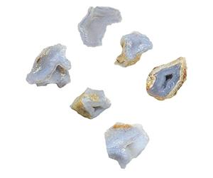 LOSOO Agate calcédoine Bleue Brute - Pierre Brute irrégulière en Vrac Naturel, Articles soulagement l'anxiété méditation, Bijoux pour Femmes Hommes