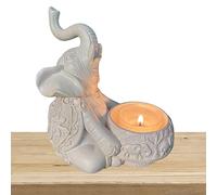 LOSOO Bougeoir Figurines Éléphant,Porte-Bougie votif Figurine éléphant Porte-Bonheur Richesse | Petits Porte-Bougies décoratifs Bons Cadeaux Chanceux pour la Bureau à Domicile