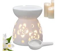 LOSOO Bougie Brûleur | Brûleur à Huile évidé en céramique pour Huile parfumée | Bougie Huile Essentielle Bougie Aromathér e Poêle