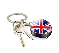 LOSOO Porte-clés Union Jack,Porte-clés Angleterre | Porte-clés de Voiture Célébrez Le couronnement du Roi Charles III Londres Drapeau pour clé de Voiture Valise Sac à ain