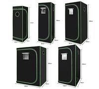 Lospitch 100x100x200cm Tente de Culture, Grow Box, Chambre ou Armoire de Culture, Opaque et imperméable, Serre pour la Maison, Oxford 600D, Noir et Vert