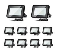 Lospitch 10X d'extérieur pour projecteur à LED 30W, étanche IP66, projecteur de sécurité extérieur blanc chaud 2550LM 3000K, pour la déco de garage de jardin de toit d'entrepôt de cour