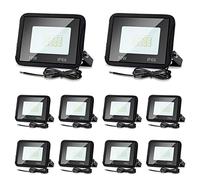 Lospitch 10x projecteurs LED à l'extérieur, Spot 10W blanc chaud 3000K 900LM, projecteurs à LED éclairage de sécurité extérieurs étanches IP66 pour jardin, garage, terrain de sport, cour