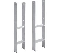 Lospitch 2x Ancres en H Support de poteau Douille à enfoncer 600MM Ancre de poteau Douille de sol