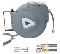 Lospitch air comprimé enrouleur de tuyau automatique 30m enrouleur de tuyau raccord 1/4" support de tuyau mural enrouleur de tuyau rotation 180°