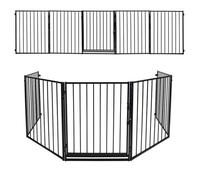 Lospitch Barrière Pare feu avec portillon, Barriere de securite enfant-Animaux 304cm panneaux,Noir REBORD DE CHEMINEE