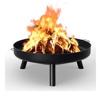 Lospitch Brasero pour le jardin de Extérieur avec poignées, diamètre de 82,5 cm - avec 3 Pieds Amovibles - Brasier en métal pour l'extérieur, Camping, feu de Camp, Chauffage, fête