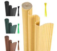 Lospitch Canisse en PVC Brise Vue, Palissade en PVC extérieur avec Lattes renforcées, Tapis d'intimité en PVC pour Balcon, revêtement de Jardin e terrasse, résistant aux UV, Bambou, 100 x 1000 cm