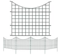 Lospitch Clôture de bassin Clôture de jardin Clôture avec éléments de clôture et baguettes de fixation, Clôture en treillis Clôture de jardin (10x Arc inférieur)