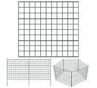 Lospitch Clôture de jardin, 22 pièces, 10 éléments de clôture et 12 barres de fixation, clôture de jardin, clôture en métal, enclos ouvert, étang, (droit)