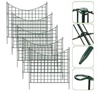 Lospitch Clôture d'étang - 33 pièces - 15 éléments de clôture et 16 barres de fixation - Clôture de jardin en métal - Clôture de jardin - Clôture en métal - Enclos extérieur - Clôture en treillis -
