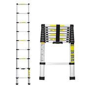 Lospitch Échelle télescopique Pliable en Aluminium - 2,6 m - avec mécanisme de Verrouillage à Ressort - Charge maximale : 150 kg - pour Maison, Grenier, Jardin