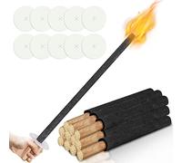 Lospitch Lot de 25 torches pour l'extérieur - Durée de combustion de 100 min - Avec protection pour les mains - Pour enfants et adultes - Pour la randonnée nocturne, les camps