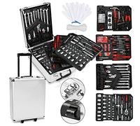 Lospitch Mallette à outils 1031 pièces en aluminium avec 4 niveaux verrouillables