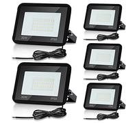 Lospitch Projecteur LED, 5PCS 30W Blanc Chaud Spot LED Extérieur IP66 Étanche, Projecteur LED extérieur puissant 2550LM 3000K d'éclairage de sécurité, pour Entrée Patio (Sans prise)