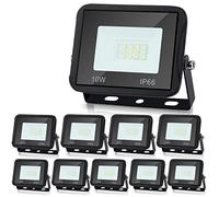 Lospitch Projecteur LED Extérieur, 10 Pièce 10W Blanc Chaud 900LM Superlumineux Spot LED 3000K d'éclairage de sécurité, IP66 Imperméable Eclairage Exterieur pour Cour, allées(sans prise)