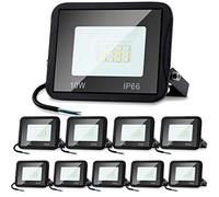 Lospitch Projecteur LED Extérieur, 10 Pièce 10W Blanc Froid 900LM Superlumineux Spot LED 6000K d'éclairage de sécurité, IP66 Imperméable Eclairage Exterieur pour Cour, allées(sans prise)