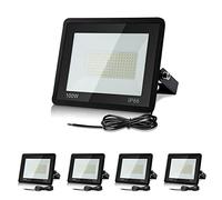 Lospitch 5X Spot LED Extérieur, Projecteur LED 100W, 8500LM Superlumineux Projecteur LED étanche IP66, Lampe d'Extérieur pour Jardins, Cours, Garage, Hôtel [Classe énergétique A++] (Blanc Chaud 3000K)