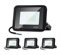 Lospitch Projecteur LED Extérieur, 4 Pièce 10W Blanc Froid 900LM Superlumineux Spot LED 6000K d'éclairage de sécurité, IP66 Imperméable Eclairage Exterieur pour Cour, allées(sans prise)