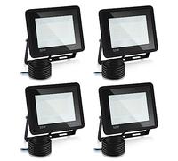 Lospitch Projecteur LED Extérieur 50W, Lot de 4 Spot LED Extérieur IP66 Étanche, 4250LM Superlumineux Spot Exterieur Floodlight 3000K Blanc Chaud, pour Cour, allées (sans prise)