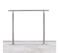 Lospitch Rampe d'escalier en acier inoxydable - Rampe d'escalier intérieur et extérieur - Pour balcon - Parapet - Escalier - Angle réglable - Diamètre 42 mm (180 cm, 0 traverses)