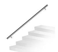 Lospitch Rampe d'escalier en acier inoxydable - Rampe murale - Pour intérieur et extérieur - Avec support mural et embouts - 180 cm