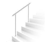 Lospitch Rampe Escalier Rampe d'escalier en acier inoxydable - Rampe de balcon intérieure et extérieure - Diamètre de 42 mm Kit de montage (80 cm 0 entretoises)