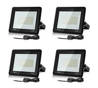 Lospitch Spot LED 4x100W à l'extérieur, projecteur LED blanc chaud 3000K super lumineux, projecteur extérieur 8500LM IP66 étanche en Aluminium pour jardin, garage, cour ou hôtel