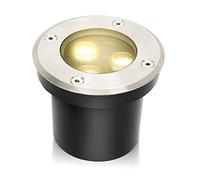 Lospitch Spots à encastrer au sol à LED, spots au sol ronds, passables, étanches IP67, lumière au sol blanc chaud pour l'éclairage du jardin et l'éclairage des allées
