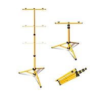 Lospitch Trépied télescopique extensible jusqu'à 160 cm pour projecteur de chantier LED Projecteur halogène, Lampe de Travail, (Cadre double, peut mettre 2 lampe)
