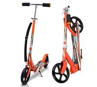 Lospitch Trottinette pour enfants à partir de 5 ans - En aluminium - 190 mm - Pliable - Avec 2 roues et 3 hauteurs réglables - Orange