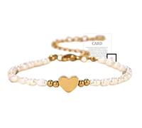 Loss of Father Memorial Heart Bracelet, Memory Bracelets for Loss Loved One,Adjustable Beads Pearl Bracelets for Women Jewelry with Sympathy Card (Bracelet,Father Card)