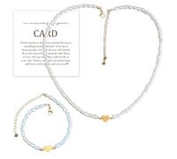 Loss of Father Memorial Heart Bracelet, Memory Bracelets for Loss Loved One,Adjustable Beads Pearl Bracelets for Women Jewelry with Sympathy Card (A Set,Father Card)