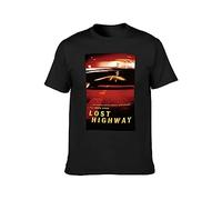 Lost Highway Black T-Shirt Printed Tee Graphic Top for Men Shirt L