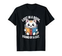 Lost in A Book Found by A Cat Reading Amateurs T-Shirt