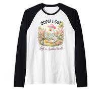 Lost in a Book Goose Reading in Flower Garden Graphic Manche Raglan