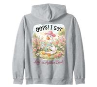 Lost in a Book Goose Reading in Flower Garden Graphic Sweat à Capuche