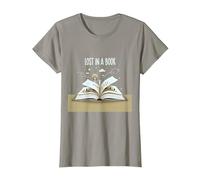Lost in a Book : Œuvre d'art d'aventure de Lecture Magique T-Shirt, Femme, Ardoise, M