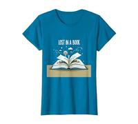 Lost in a Book : Œuvre d'art d'aventure de Lecture Magique T-Shirt, Femme, Saphir, M