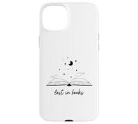 Lost in Books Lune Étoiles Lecture Esthétique Design Coque pour iPhone 15 Plus