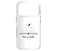 Lost in Books Lune Étoiles Lecture Esthétique Design Coque pour iPhone 17 Pro