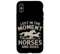 Lost in Moment Love Dogs and Horses Equestrian Cowgirl Girls Coque pour iPhone X/XS