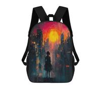 Lost in The City Neoexpressionist Urban Scene Sacs À Dos Pour Enfants, Sac D'école Imprimé En 3D, Cartable Pour Enfants, Sac De Voyage, Sac À Dos Garçon Fille, Sac D'école Pour Enfants 17inch