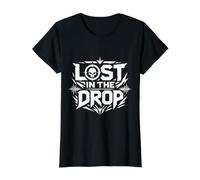 Lost in The Drop Rave Techno Hardcore Underground T-Shirt Graphique avec Valeur, Femme, Noir, S