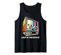Lost in The Static Retro TV Glitch Art Débardeur