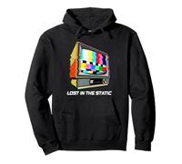 Lost in The Static Retro TV Glitch Art Sweat à Capuche
