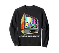 Lost in The Static Retro TV Glitch Art Sweatshirt