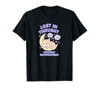 Lost in Thought Froudly Daydreaming Cat Kawaii Art T-Shirt